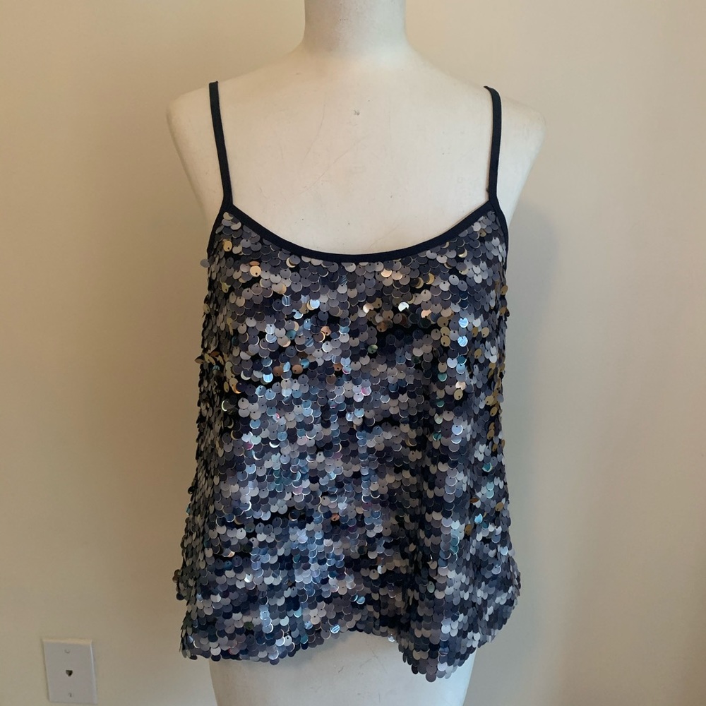 Blue sequin top